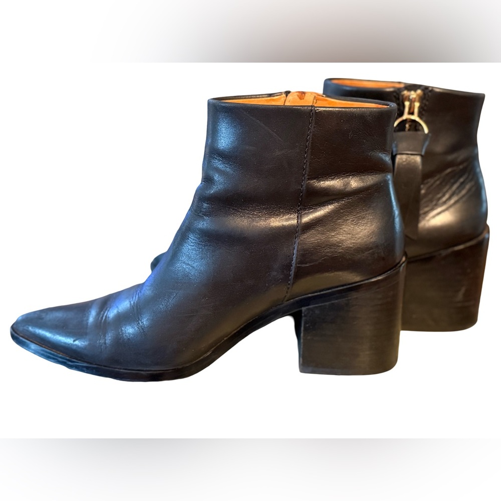 & Other Stories  EUC  EUR 38  US 8 Black Leather Pointed Toe Ankle Boots (SH010) - Picture 4 of 10